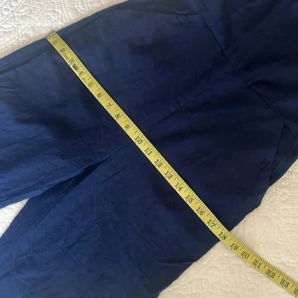 Urban Outfitters Linen Blend‎ Hattie Jumpsuit Women’s Size 4 Navy Blue Coastal - Picture 13 of 17